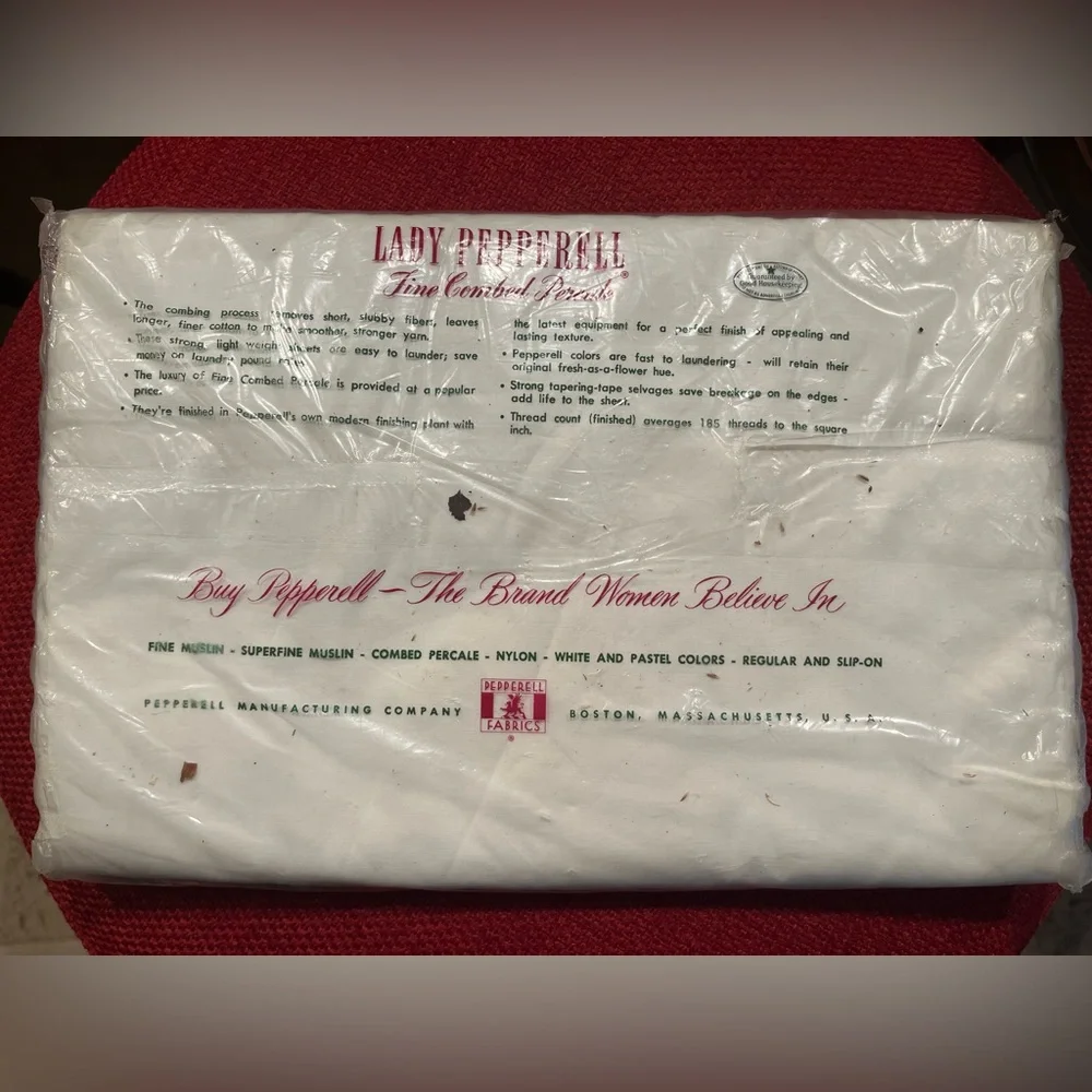 Lady Pepperell White Double Full Flat Sheet Percale Cotton Vintage 60s 70s
